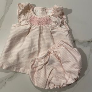 Janie and Jack pink striped set
